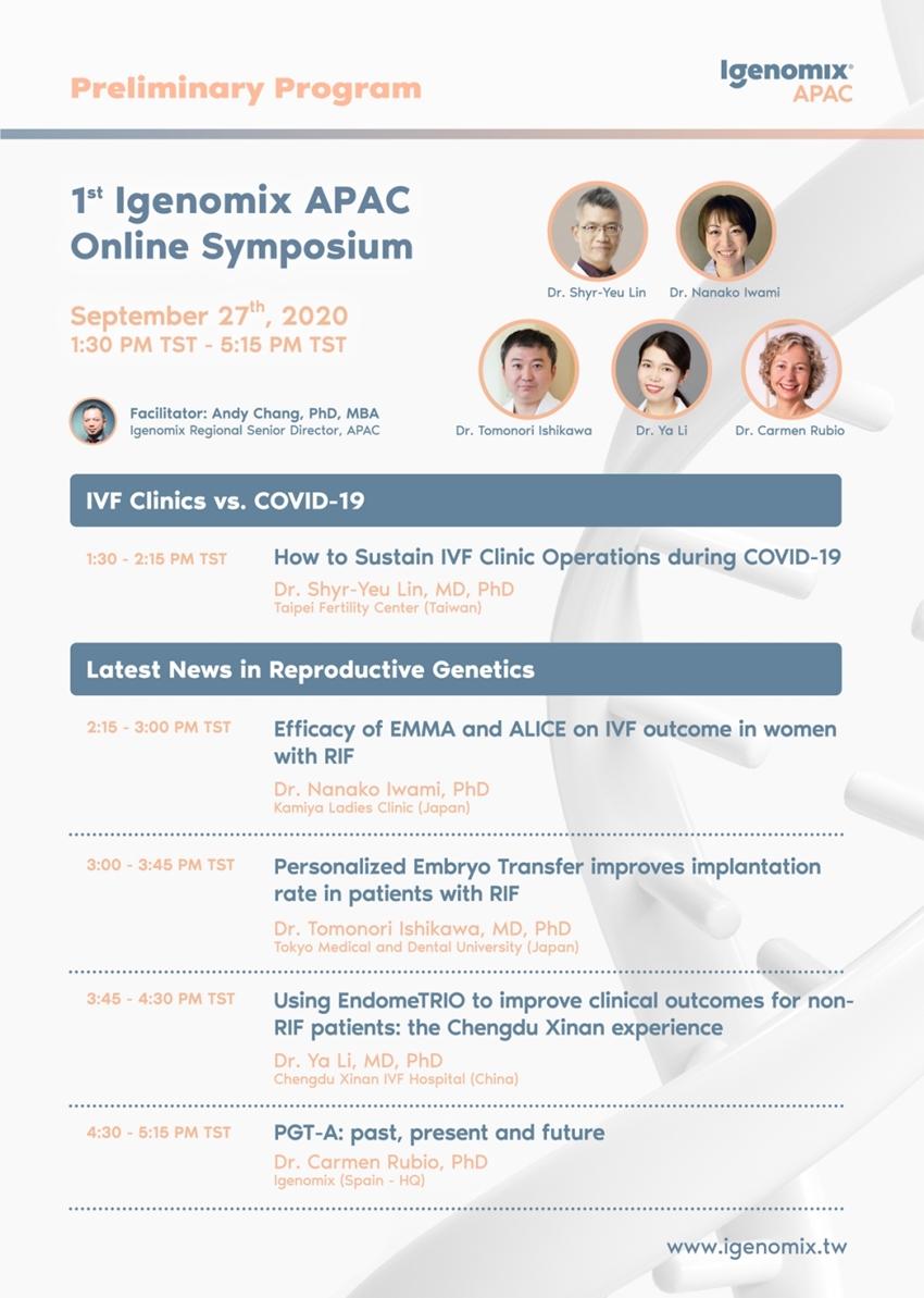 Igenomix 亞太區第一屆線上論壇